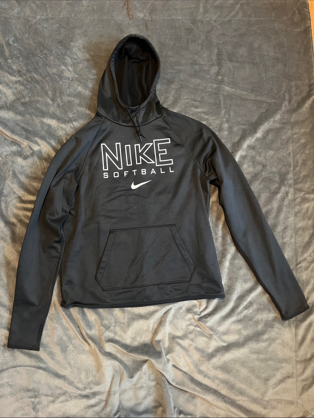 Nike Black Hoodie with White Nike Swoosh and Text